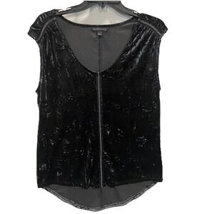 Rock & Republic Whimsigoth Faux Velvet Lace Sleeveless Top Y2K Goth